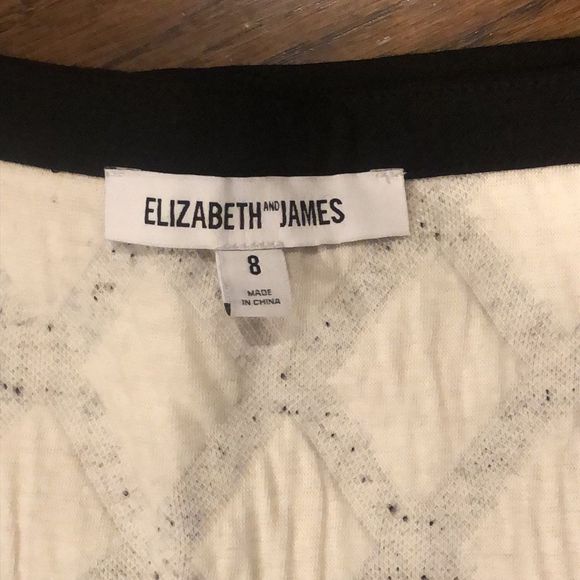 ELIZABETH AND JAMES Womens IRENE Black and White Diamond Pattern Mini Skirt Sz 8 - Picture 7 of 13